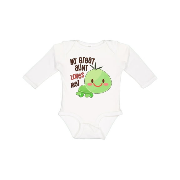 Inktastic My Great Aunt Loves Me- Cute Turtle Boys or Girls Long Sleeve Baby Bodysuit