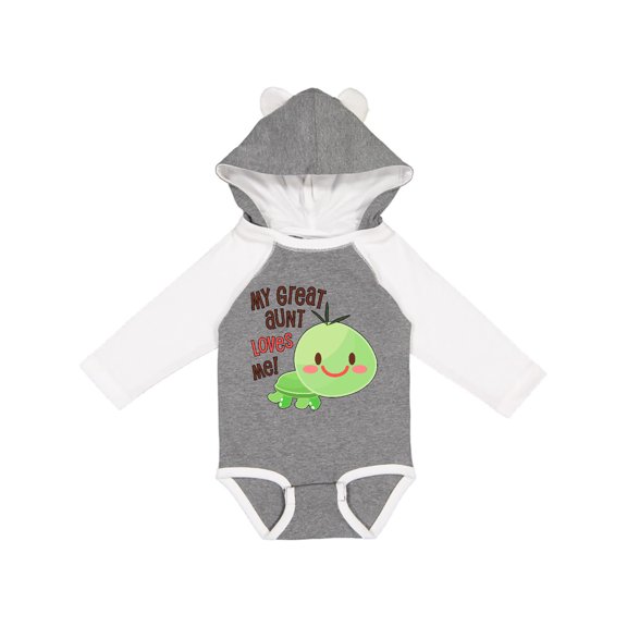 Inktastic My Great Aunt Loves Me- Cute Turtle Boys or Girls Long Sleeve Baby Bodysuit