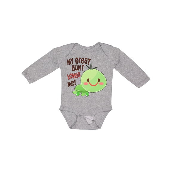 Inktastic My Great Aunt Loves Me- Cute Turtle Boys or Girls Long Sleeve Baby Bodysuit