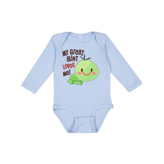 Inktastic My Great Aunt Loves Me- Cute Turtle Boys or Girls Long Sleeve Baby Bodysuit