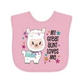 thumbnail image 1 of Inktastic My Great Aunt Loves Me Cute and Happy Llama Boys or Girls Baby Bib, 1 of 4