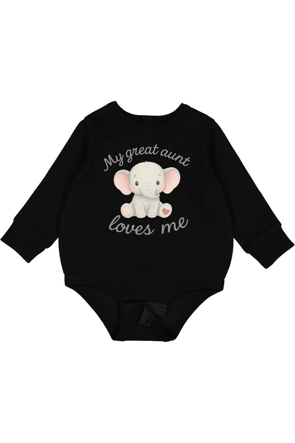 My Great Aunt Loves Me Elephant Baby Fleece Bodysuit