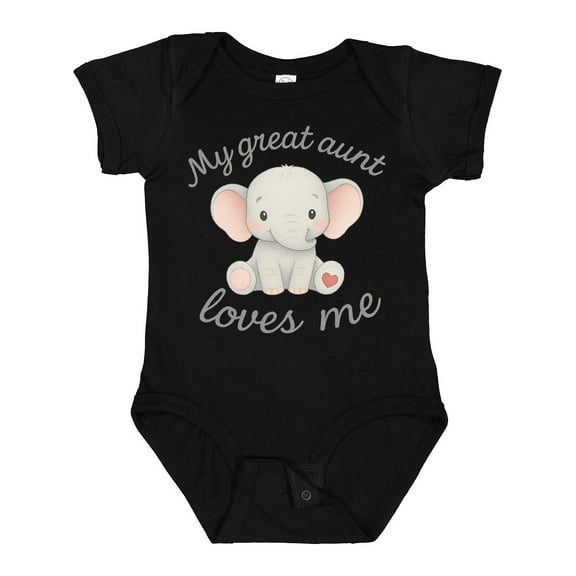 Inktastic My Great Aunt Loves Me Elephant Boys or Girls Baby Bodysuit
