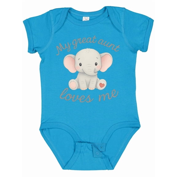 Inktastic My Great Aunt Loves Me Elephant Boys or Girls Baby Bodysuit