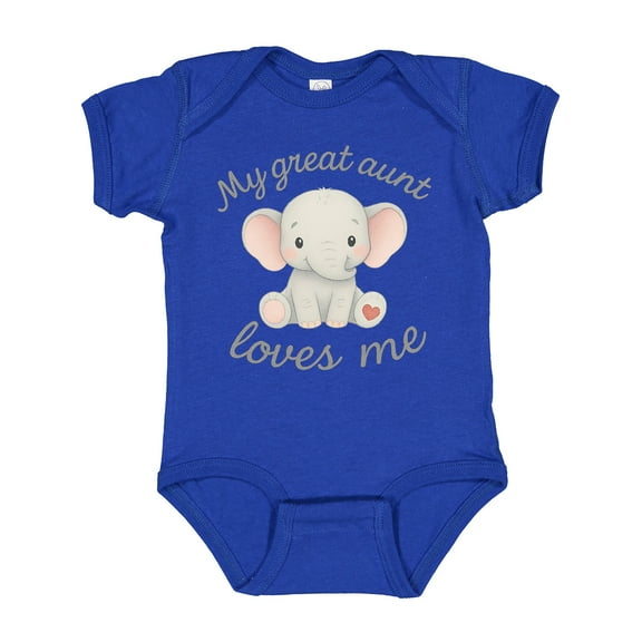 Inktastic My Great Aunt Loves Me Elephant Boys or Girls Baby Bodysuit