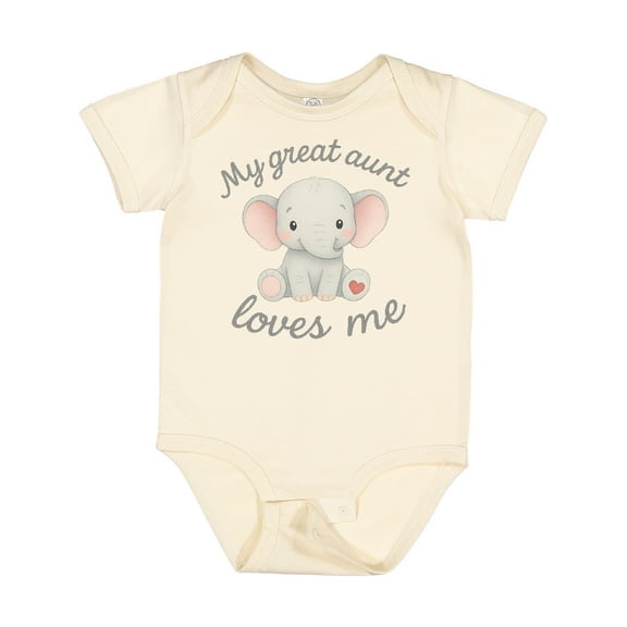 Inktastic My Great Aunt Loves Me Elephant Boys or Girls Baby Bodysuit