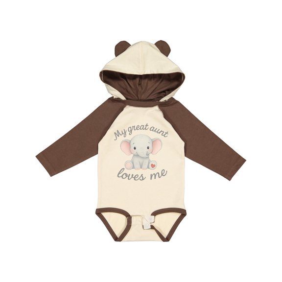 Inktastic My Great Aunt Loves Me Elephant Boys or Girls Long Sleeve Baby Bodysuit