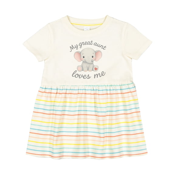 Inktastic My Great Aunt Loves Me Elephant Girls Baby Dress
