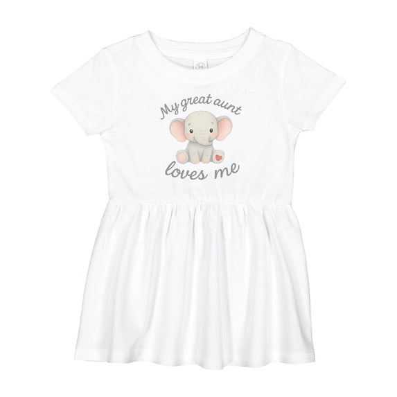 Inktastic My Great Aunt Loves Me Elephant Girls Baby Dress
