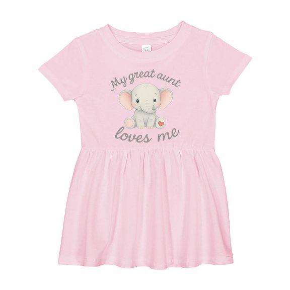 Inktastic My Great Aunt Loves Me Elephant Girls Baby Dress