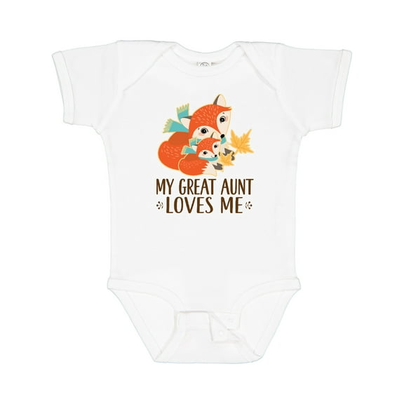Inktastic My Great Aunt Loves Me Fox Boys or Girls Baby Bodysuit