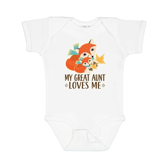 Inktastic My Great Aunt Loves Me Fox Boys or Girls Baby Bodysuit