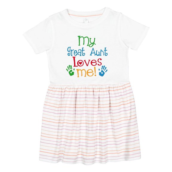 Inktastic My Great Aunt Loves Me Girls Toddler Dress