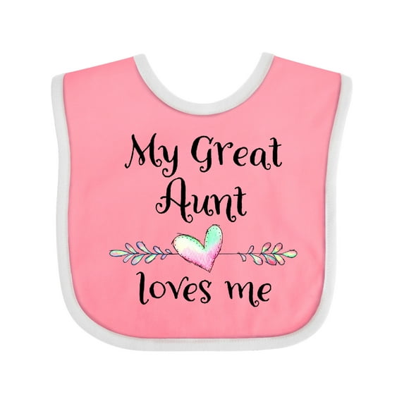 Inktastic My Great Aunt Loves Me Heart Boys or Girls Baby Bib