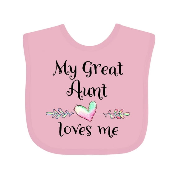 Inktastic My Great Aunt Loves Me Heart Boys or Girls Baby Bib