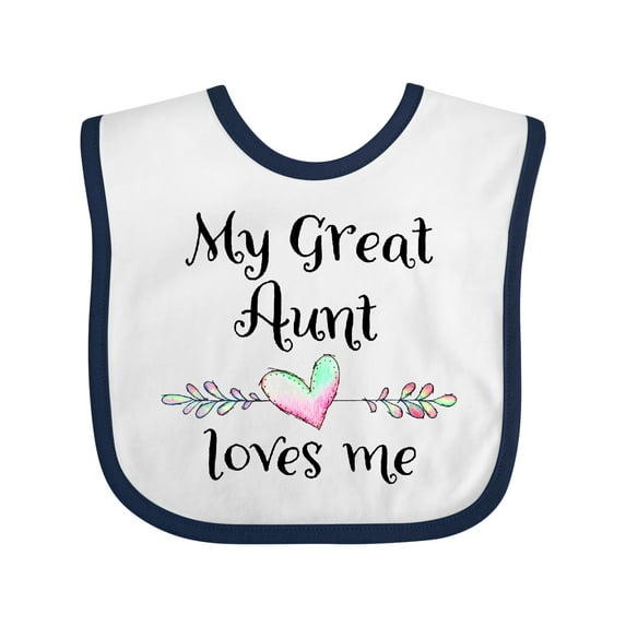 Inktastic My Great Aunt Loves Me Heart Boys or Girls Baby Bib