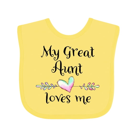 Inktastic My Great Aunt Loves Me Heart Boys or Girls Baby Bib