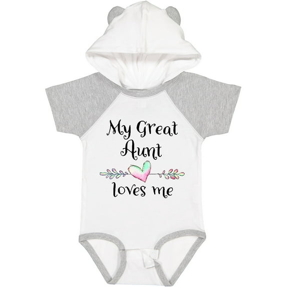 Inktastic My Great Aunt Loves Me Heart Boys or Girls Baby Bodysuit