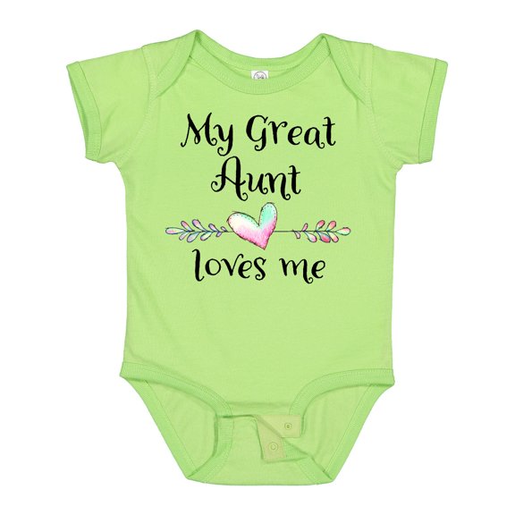 Inktastic My Great Aunt Loves Me Heart Boys or Girls Baby Bodysuit