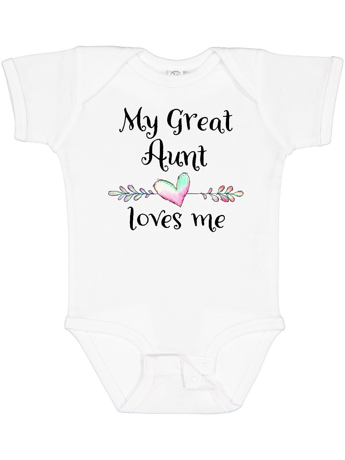 Inktastic My Great Aunt Loves Me Heart Boys or Girls Baby Bodysuit