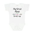 thumbnail image 1 of Inktastic My Great Aunt Loves Me Heart Boys or Girls Baby Bodysuit, 1 of 5