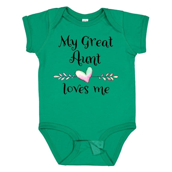 Inktastic My Great Aunt Loves Me Heart Boys or Girls Baby Bodysuit