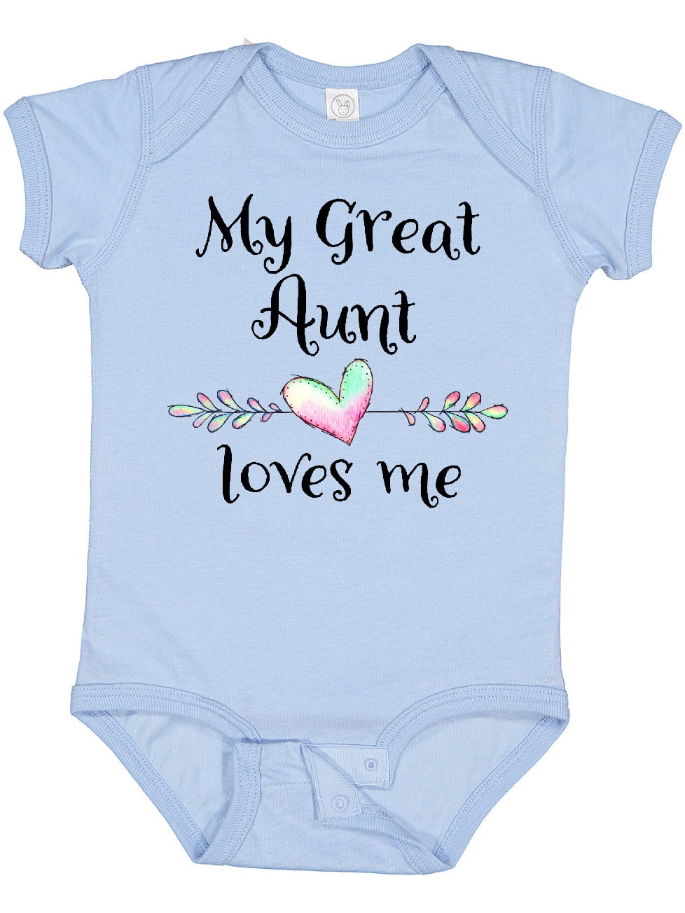 Inktastic My Great Aunt Loves Me Heart Boys or Girls Baby Bodysuit