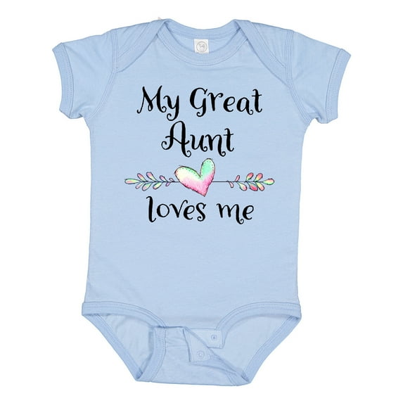 Inktastic My Great Aunt Loves Me Heart Boys or Girls Baby Bodysuit