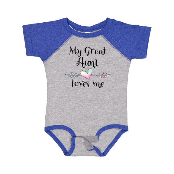 Inktastic My Great Aunt Loves Me Heart Boys or Girls Baby Bodysuit