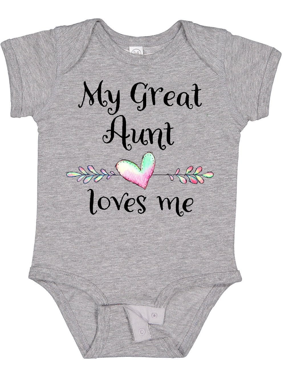 Inktastic My Great Aunt Loves Me Heart Boys or Girls Baby Bodysuit
