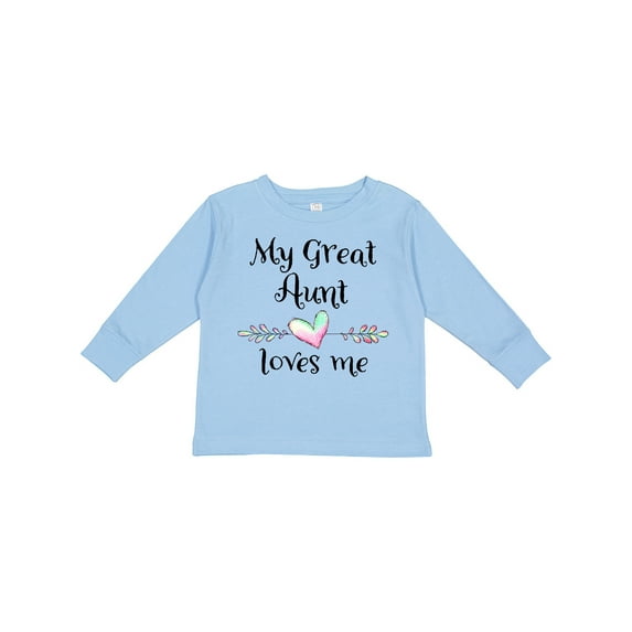 Inktastic My Great Aunt Loves Me- Heart Boys or Girls Long Sleeve Toddler T-Shirt