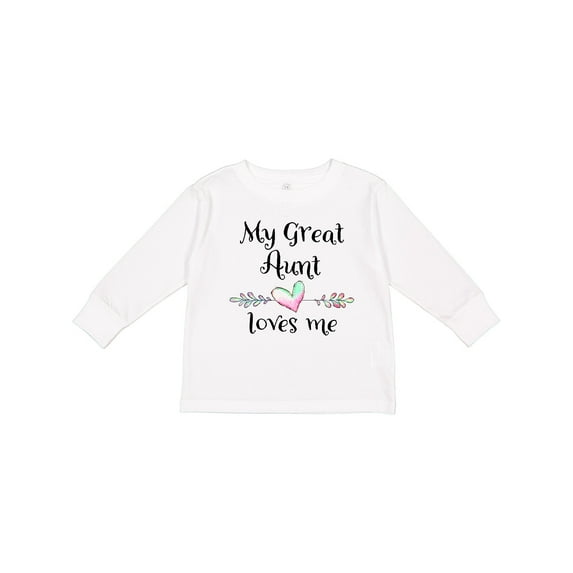 Inktastic My Great Aunt Loves Me- Heart Boys or Girls Long Sleeve Toddler T-Shirt