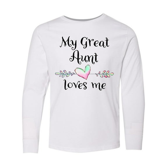 Inktastic My Great Aunt Loves Me- Heart Long Sleeve Youth T-Shirt