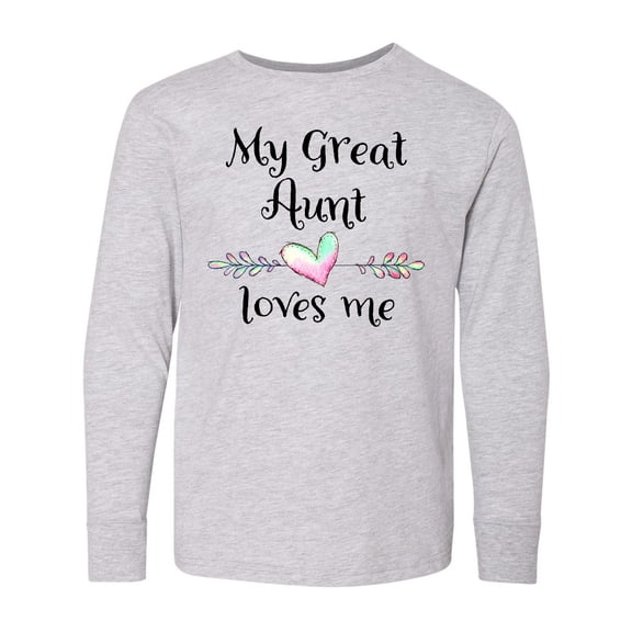 Inktastic My Great Aunt Loves Me- Heart Long Sleeve Youth T-Shirt