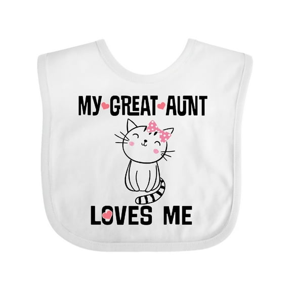 Inktastic My Great Aunt Loves Me Kitty Cat Girls Baby Bib