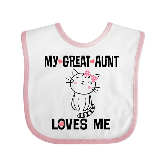 Inktastic My Great Aunt Loves Me Kitty Cat Girls Baby Bib