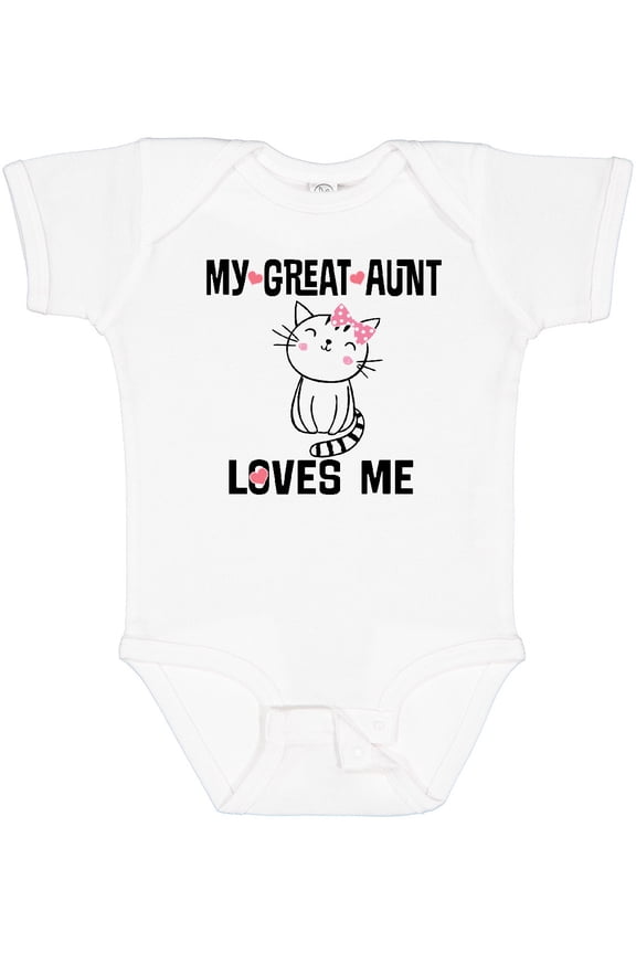 My Great Aunt Loves Me Kitty Cat Girls Baby Bodysuit