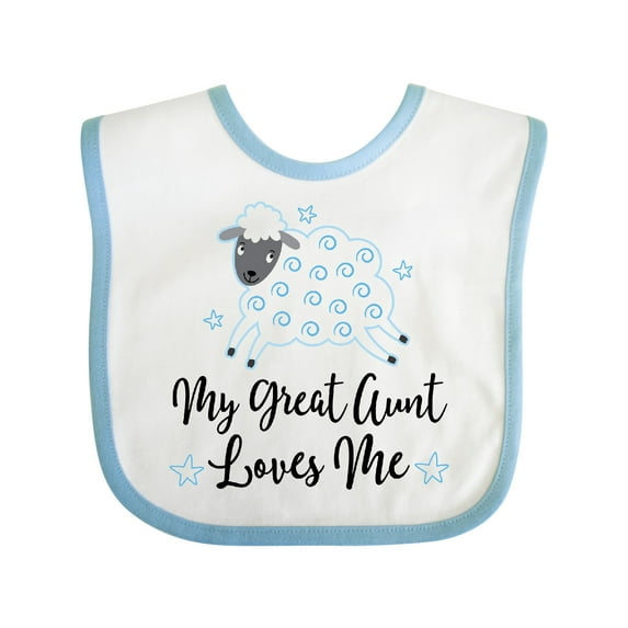 Inktastic My Great Aunt Loves Me Lamb Boys or Girls Baby Bib