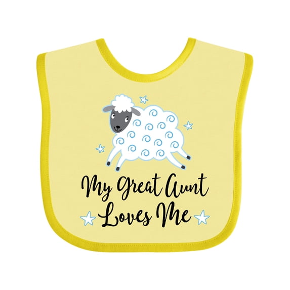 Inktastic My Great Aunt Loves Me Lamb Boys or Girls Baby Bib