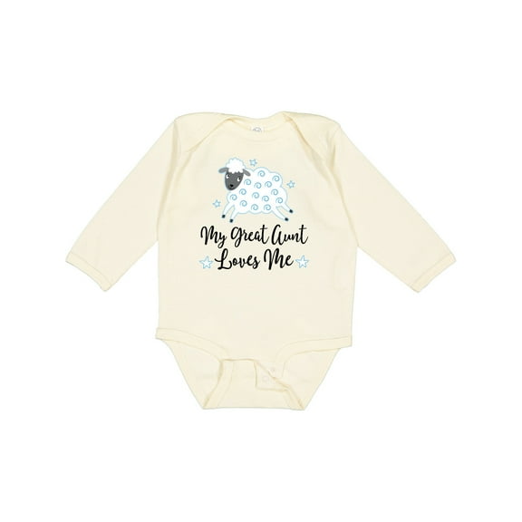 Inktastic My Great Aunt Loves Me Lamb Boys or Girls Long Sleeve Baby Bodysuit