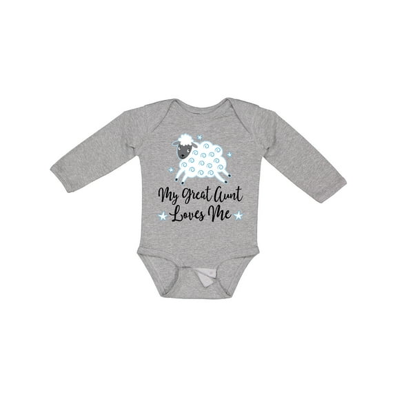 Inktastic My Great Aunt Loves Me Lamb Boys or Girls Long Sleeve Baby Bodysuit