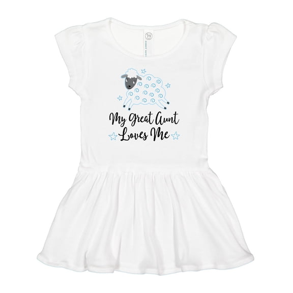 Inktastic My Great Aunt Loves Me Lamb Girls Baby Dress