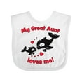 thumbnail image 1 of Inktastic My Great Aunt Loves Me Orca Family Boys or Girls Baby Bib, 1 of 4