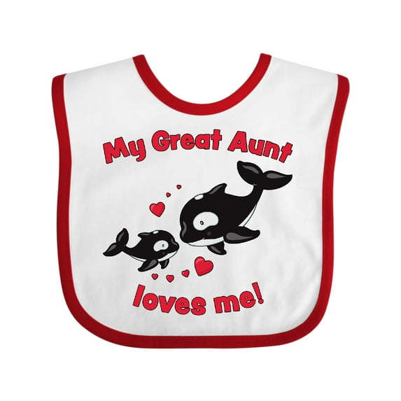 Inktastic My Great Aunt Loves Me Orca Family Boys or Girls Baby Bib