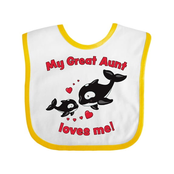 Inktastic My Great Aunt Loves Me Orca Family Boys or Girls Baby Bib