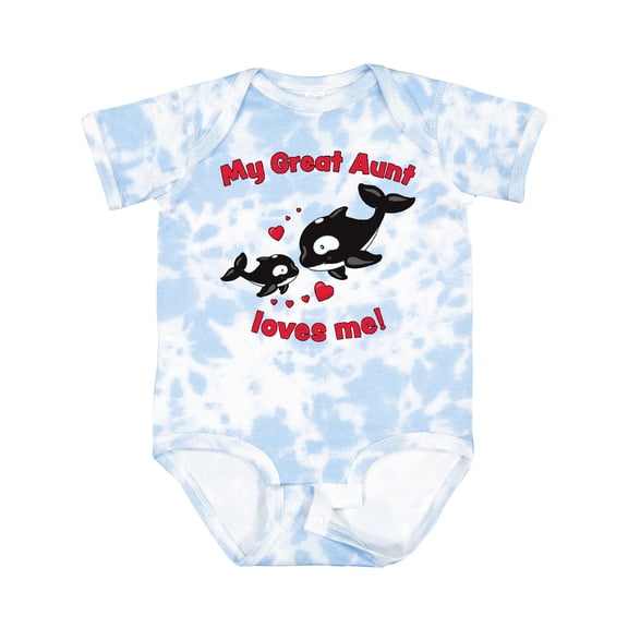 Inktastic My Great Aunt Loves Me Orca Family Boys or Girls Baby Bodysuit