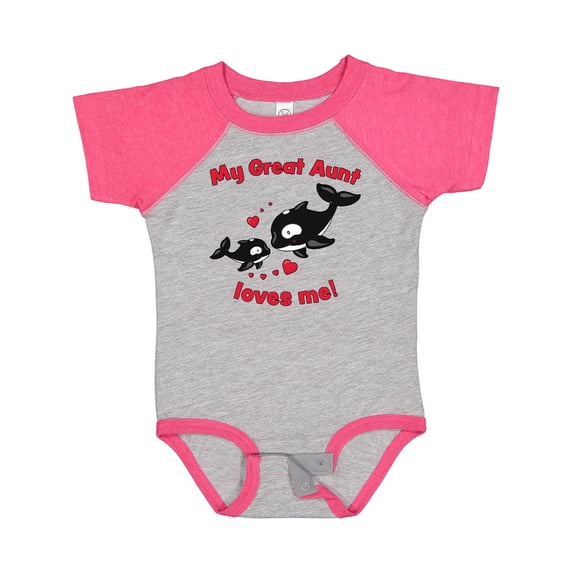 Inktastic My Great Aunt Loves Me Orca Family Boys or Girls Baby Bodysuit
