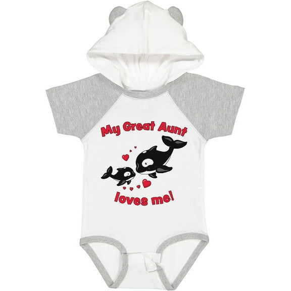 Inktastic My Great Aunt Loves Me Orca Family Boys or Girls Baby Bodysuit