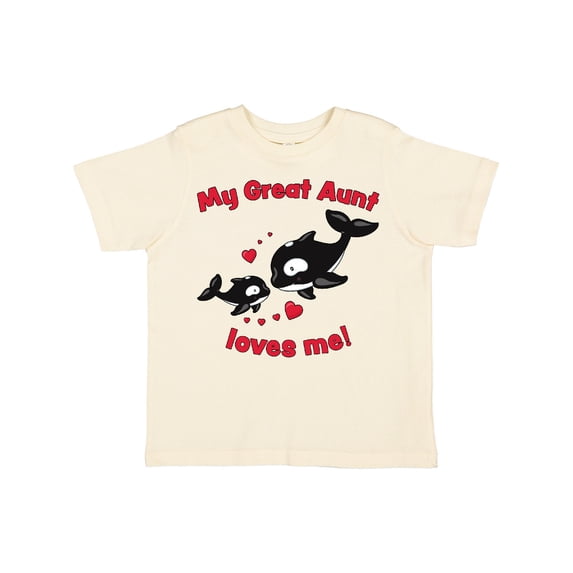 Inktastic My Great Aunt Loves Me Orca Family Boys or Girls Toddler T-Shirt
