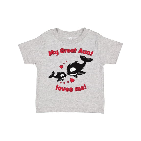 Inktastic My Great Aunt Loves Me Orca Family Boys or Girls Toddler T-Shirt